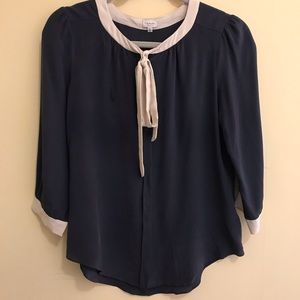 Aritzia Babaton silk neck tie 3/4 sleeve blouse